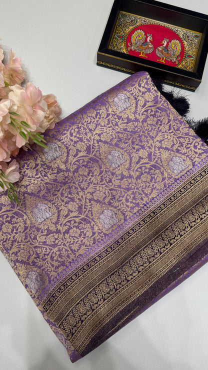 Brocade Crepe Georgette Saree