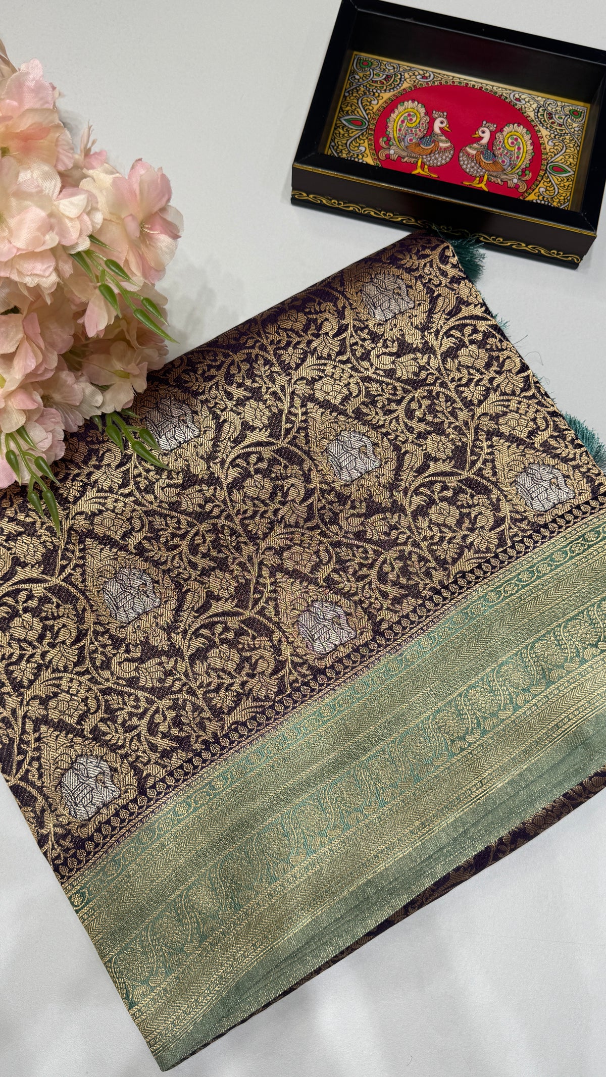Brocade Crepe Georgette Saree