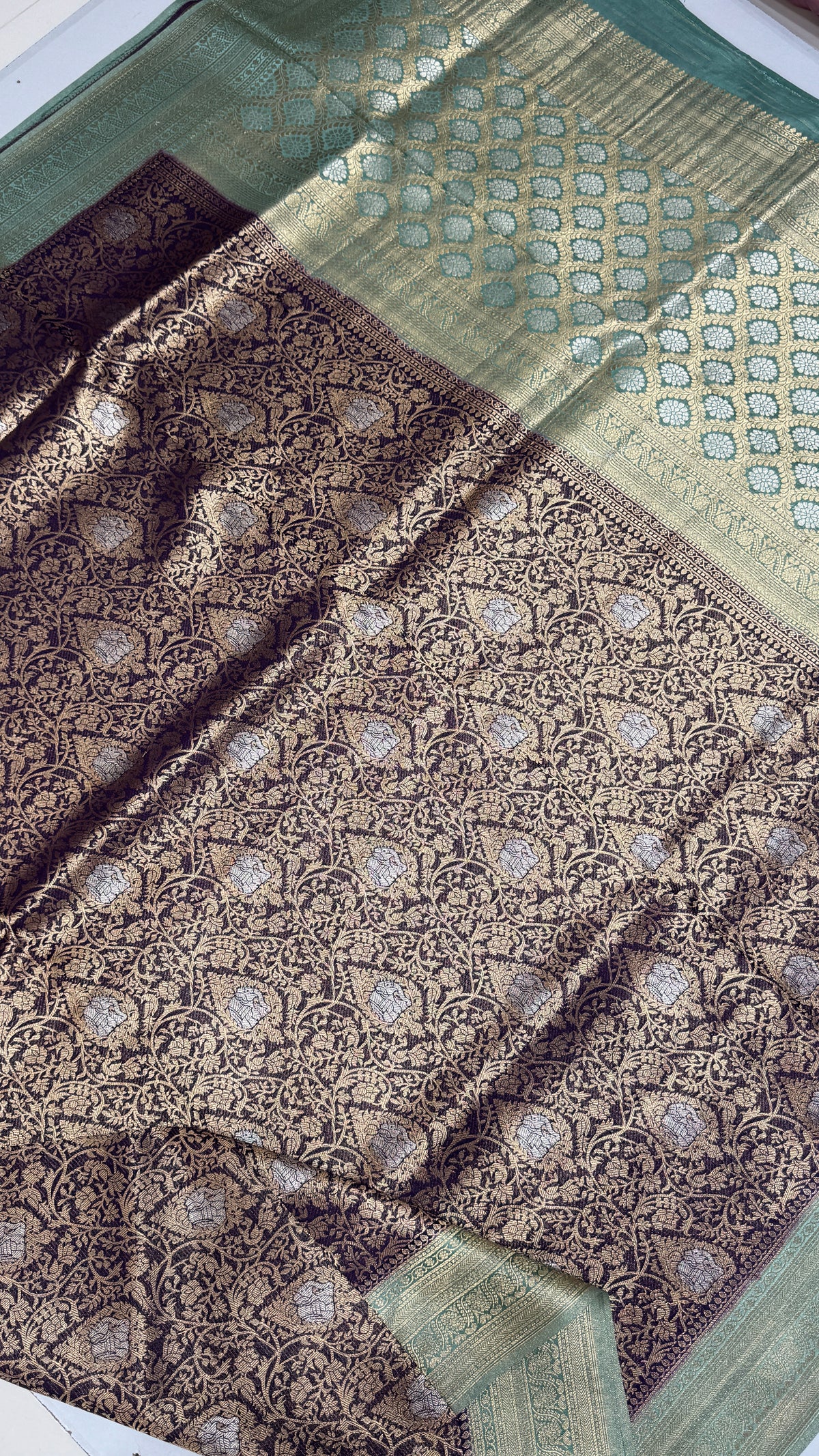 Brocade Crepe Georgette Saree