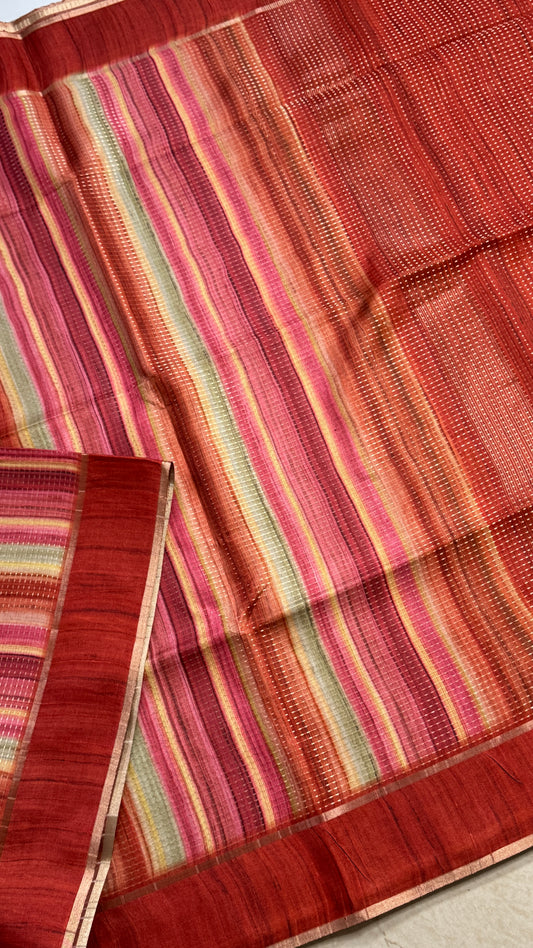 Semi Tussar Rangkat Saree