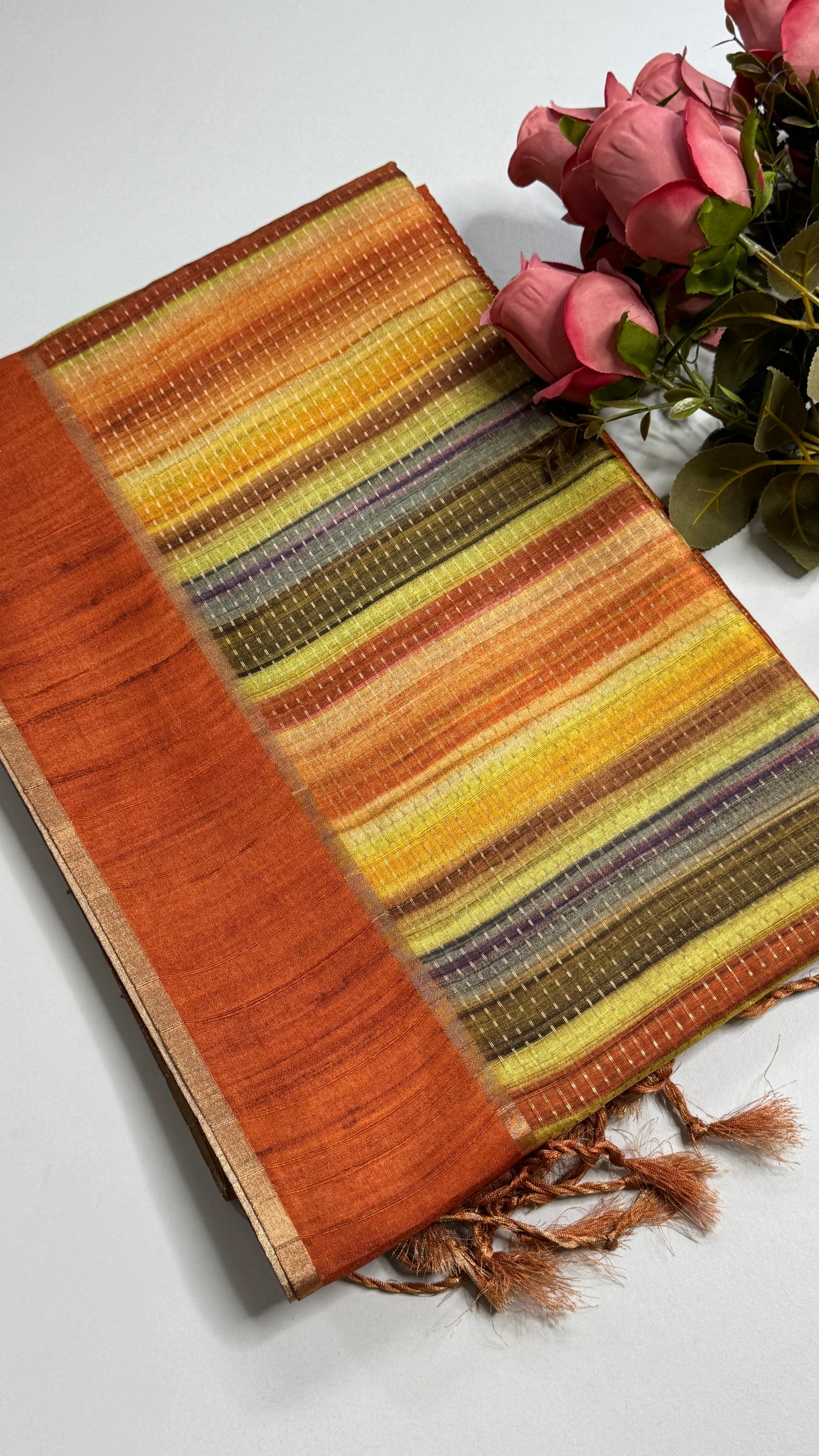 Semi Tussar Rangkat Saree