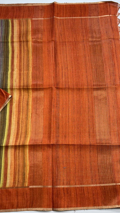 Semi Tussar Rangkat Saree