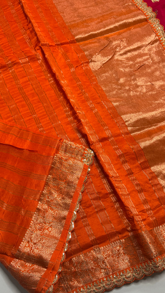 Banaras Wrinkle Geogrette Saree