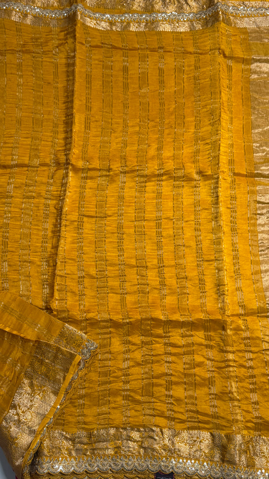 Banaras Wrinkle Geogrette Saree