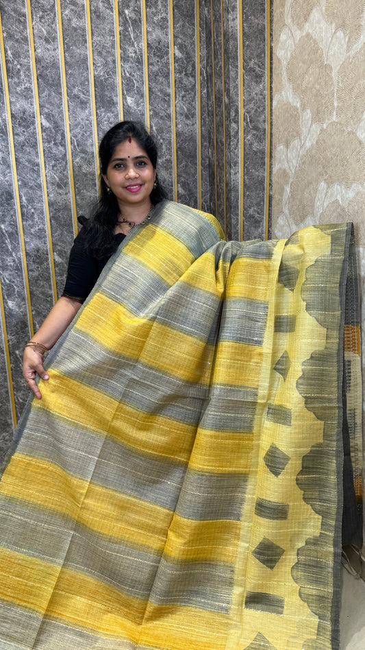 Rangkat Pattern Semi Tussar Saree