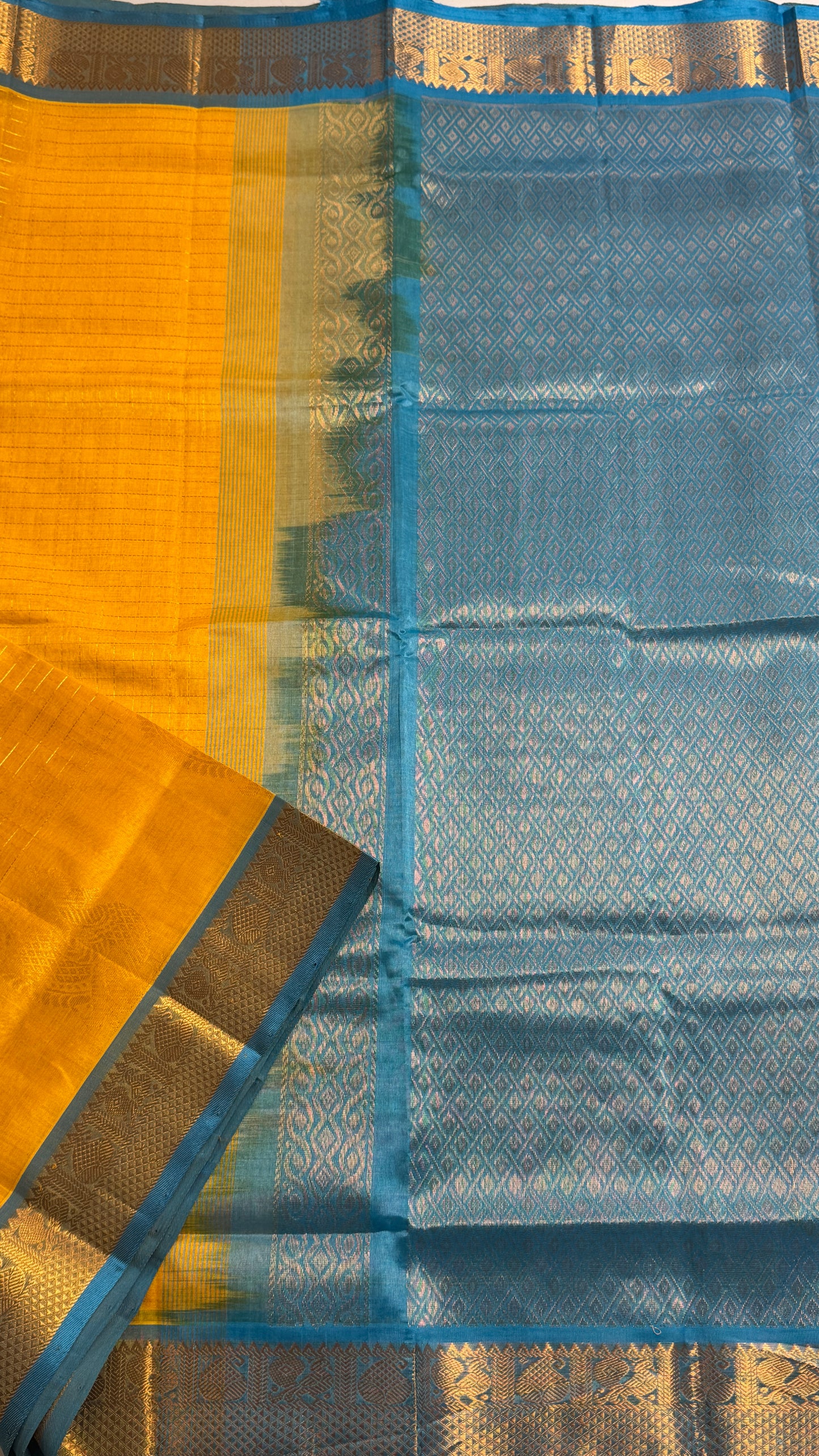 Pure Silk Cotton Saree with Annam motif