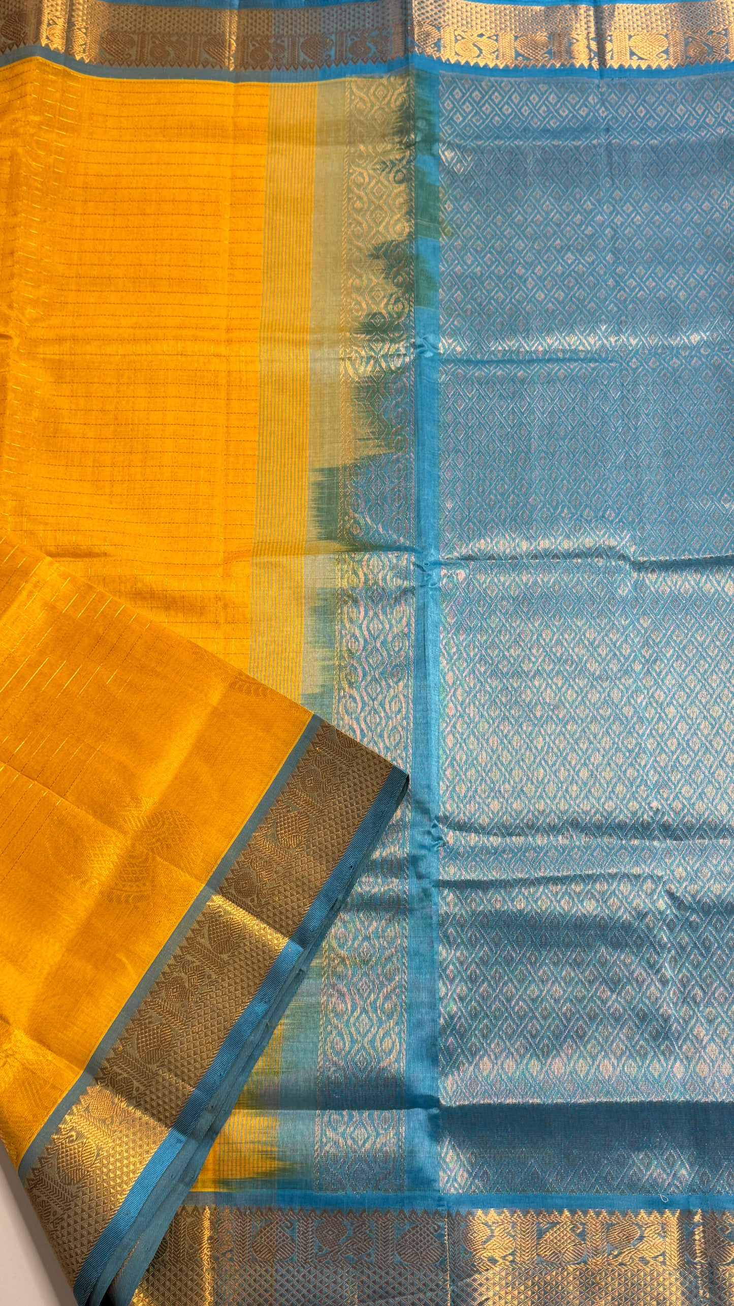 Pure Silk Cotton Saree with Annam motif