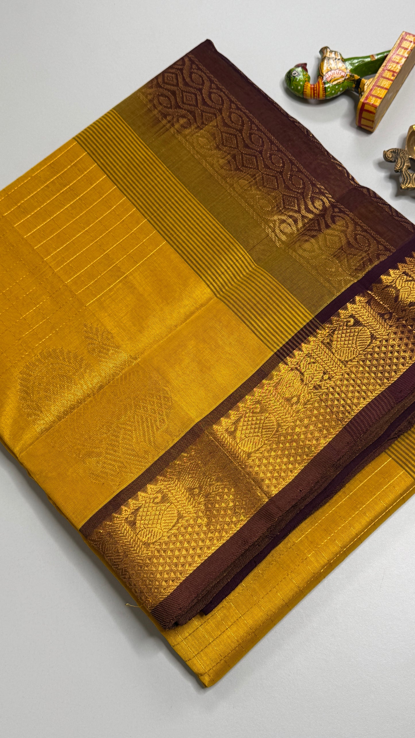 Pure Silk Cotton Saree with Annam motif