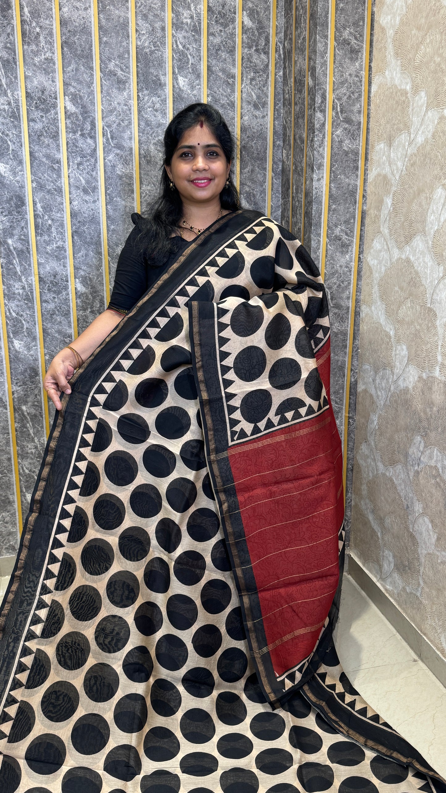 Block Printed Chanderi Silk Saree