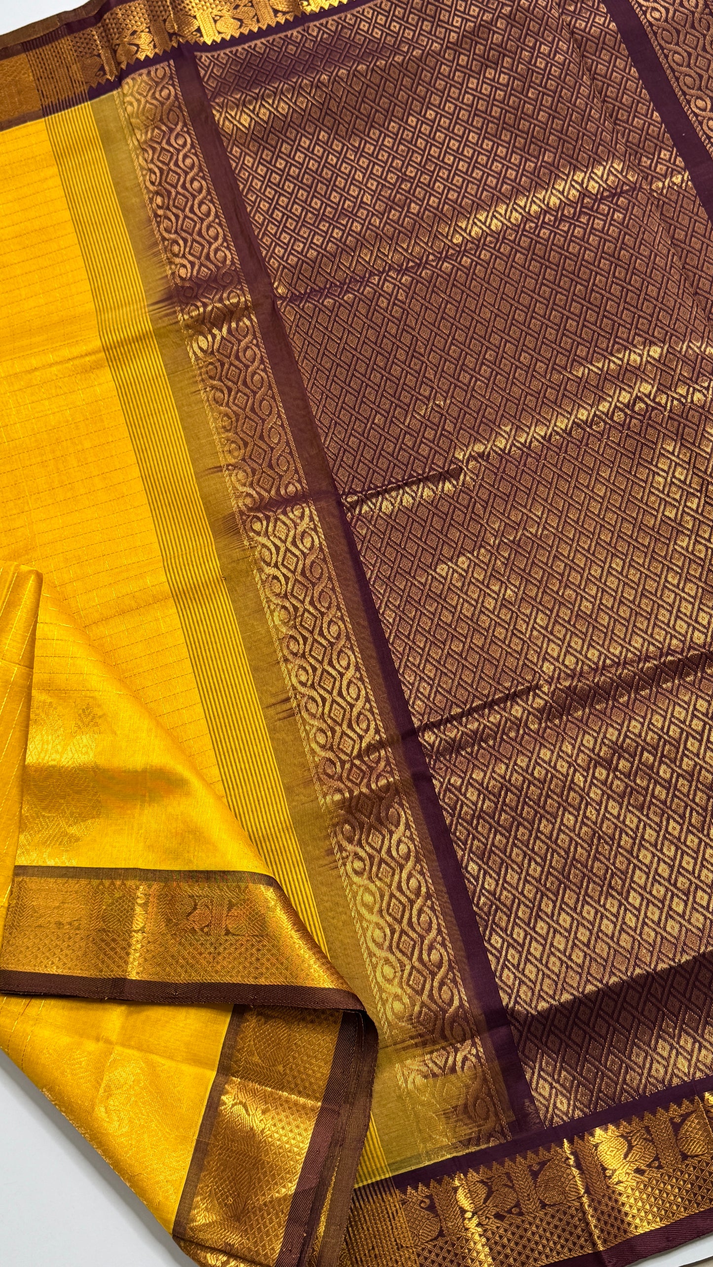 Pure Silk Cotton Saree with Annam motif