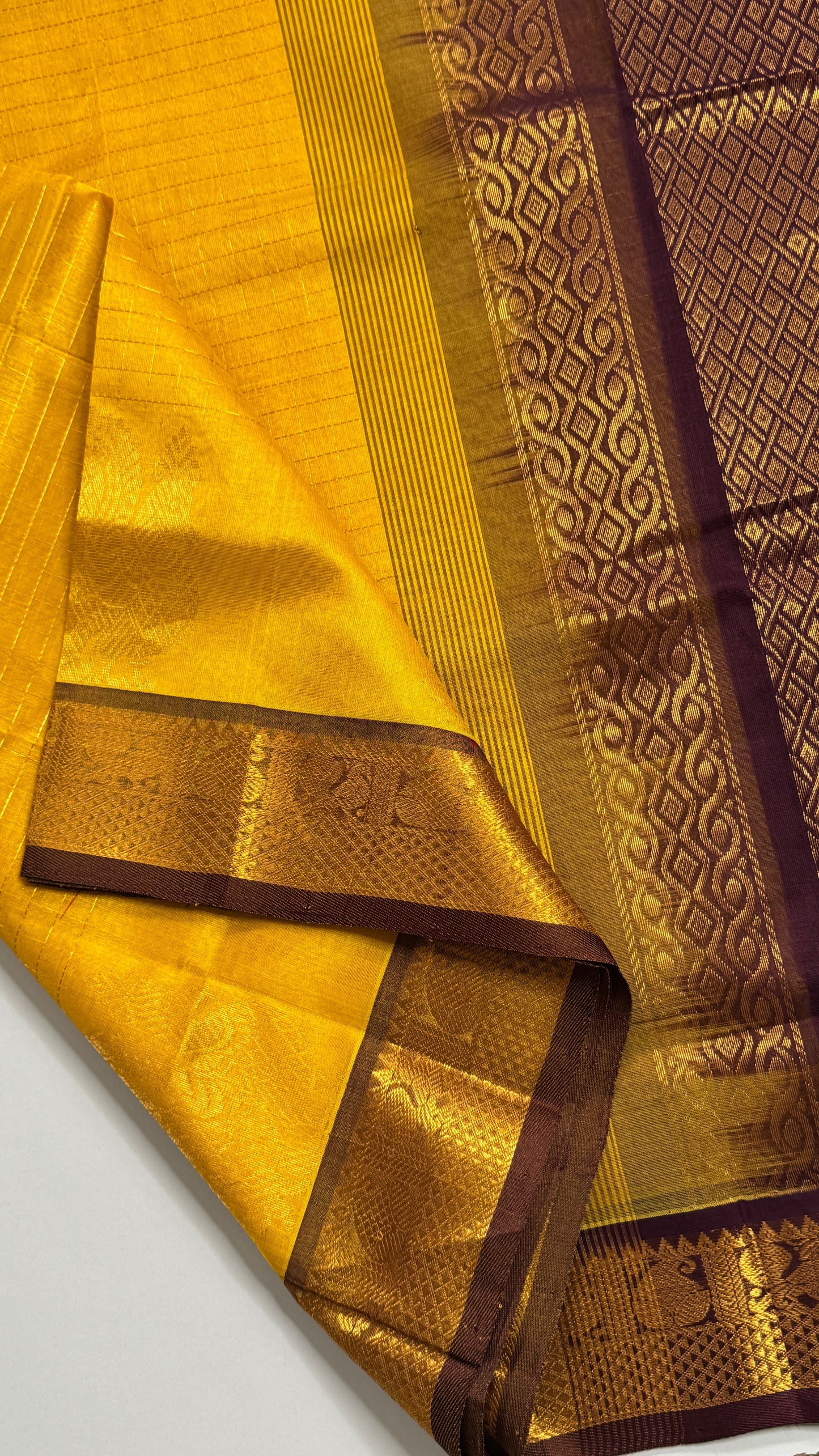 Pure Silk Cotton Saree with Annam motif