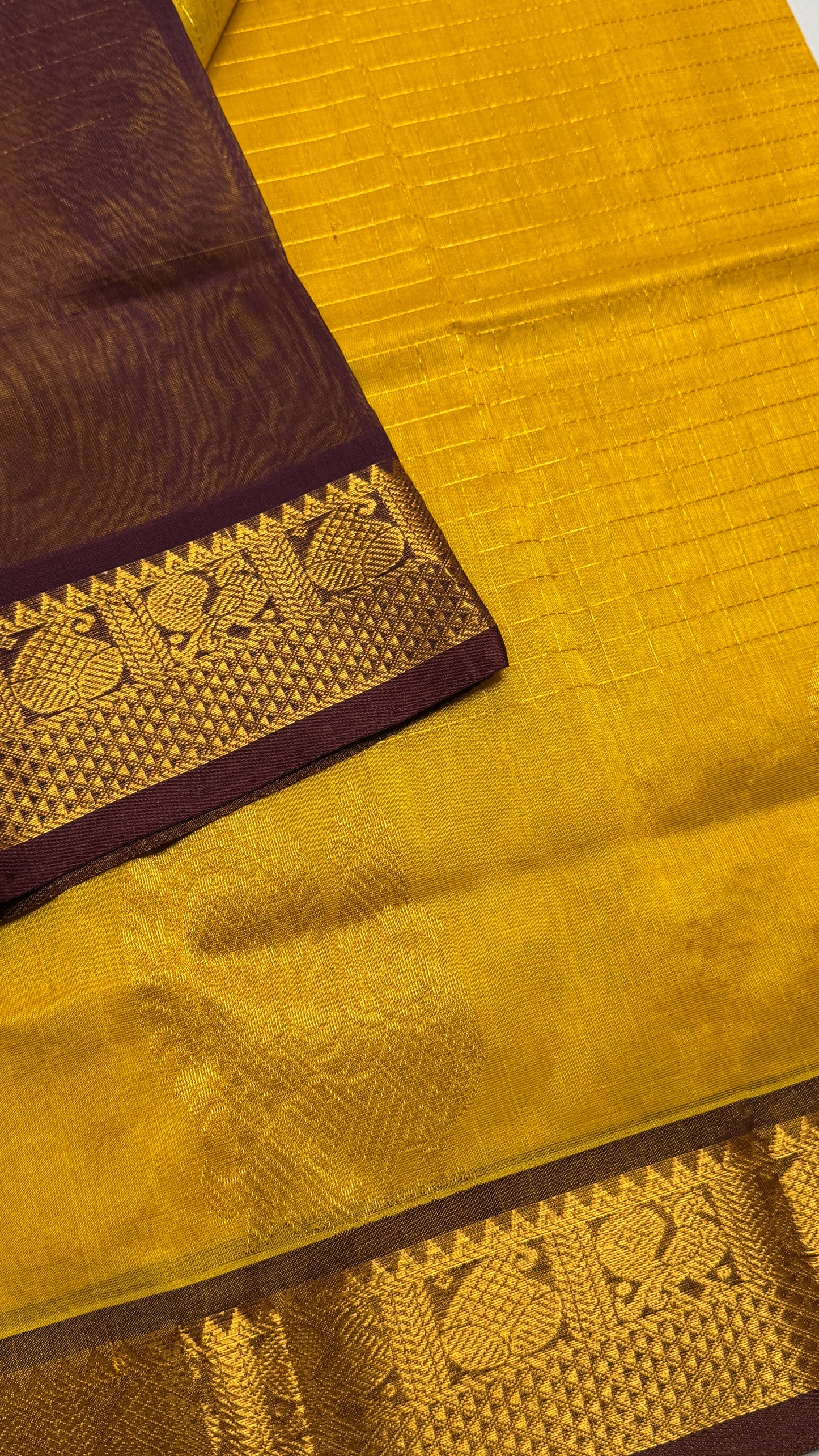 Pure Silk Cotton Saree with Annam motif