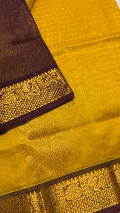 Pure Silk Cotton Saree with Annam motif