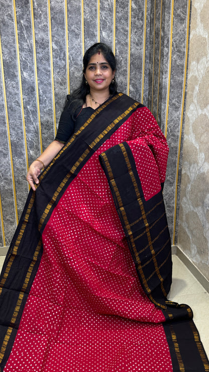 Hand Blocked Sugundi Saree
