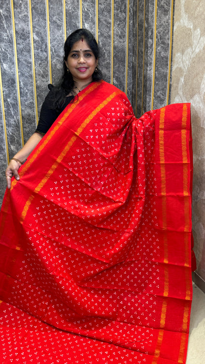 Hand Blocked Sugundi Saree