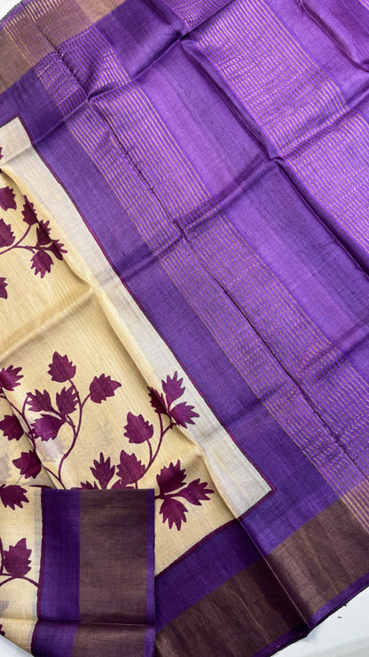 Handloom Pure Tussar Silk Saree