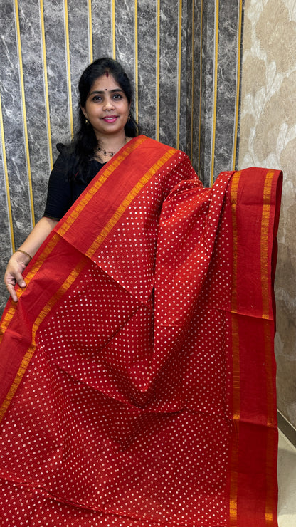 Hand Blocked Sugundi Saree