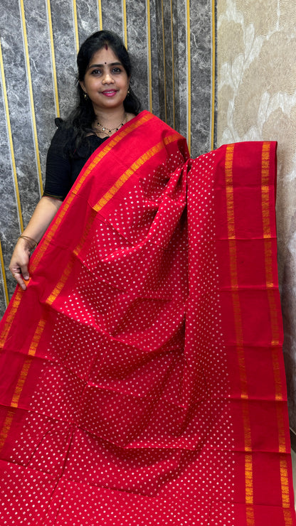 Hand Blocked Sugundi Saree