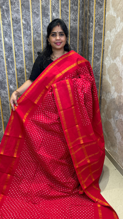 Hand Blocked Sugundi Saree