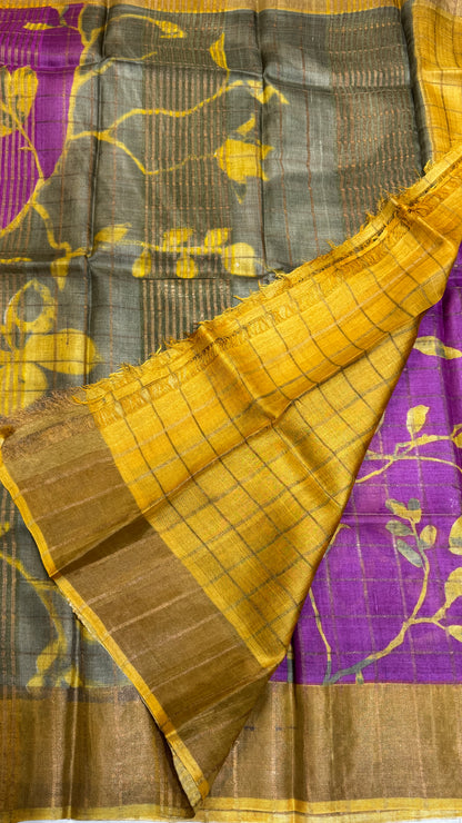 Handloom Pure Tussar Silk Saree