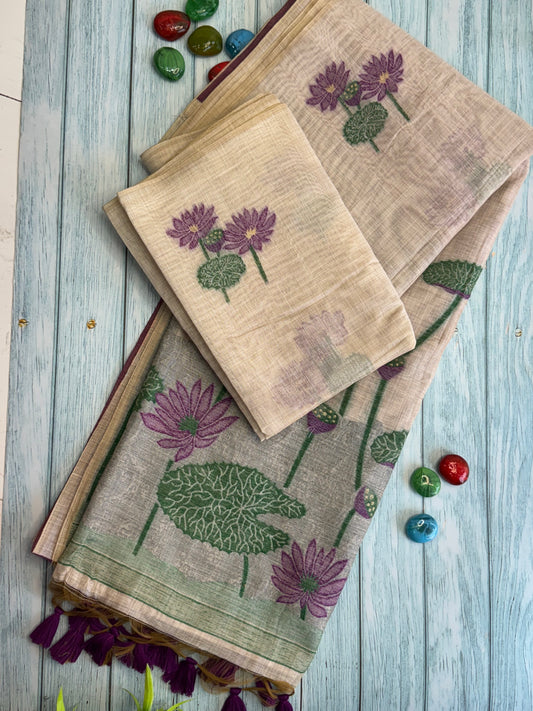 Muga Cotton Silk Saree