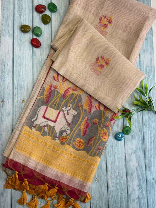 Muga Cotton Silk Saree