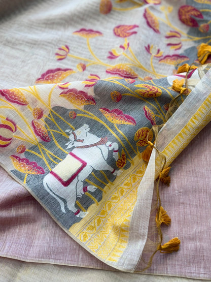 Muga Cotton Silk Saree