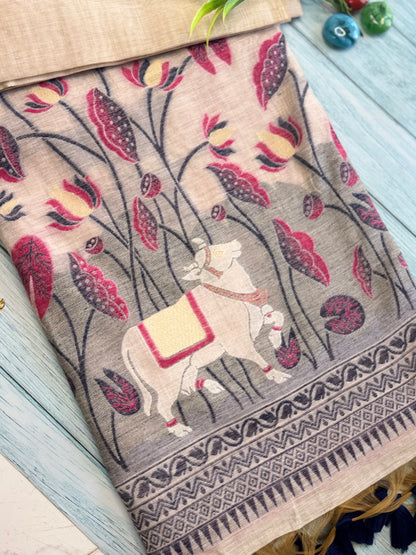 Muga Cotton Silk Saree