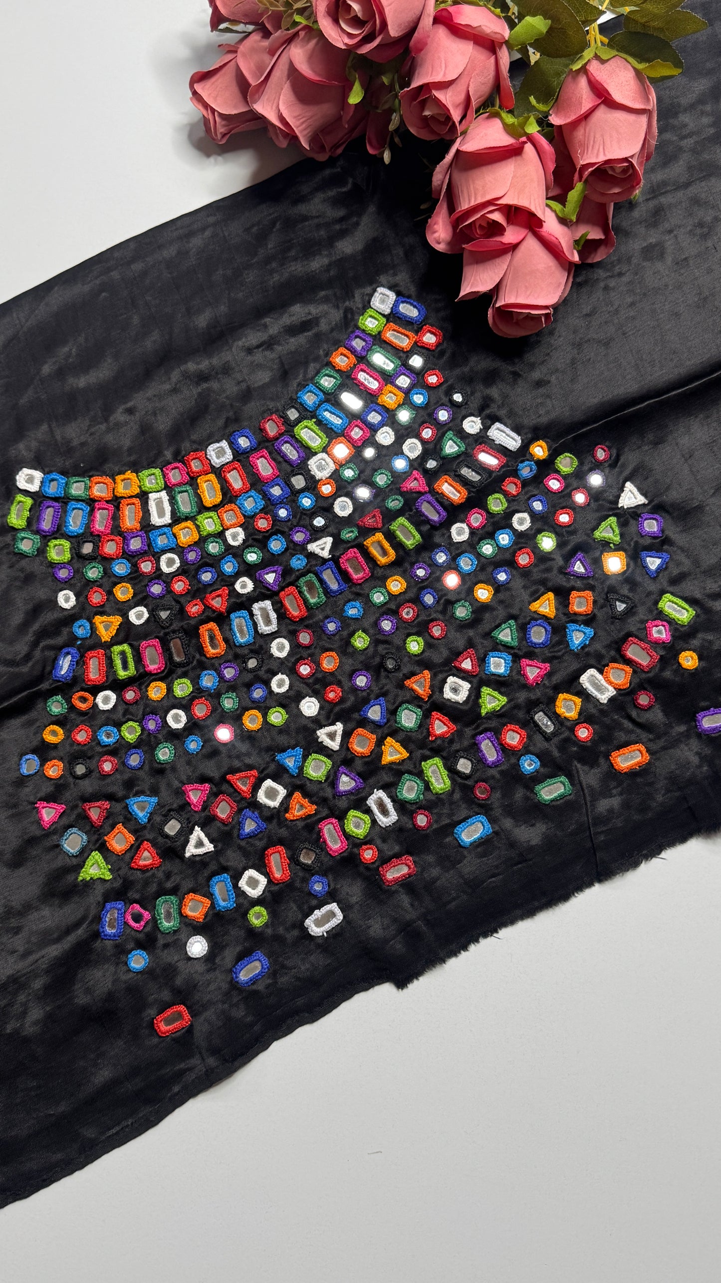 Unstitched Mirror Work  Blouse