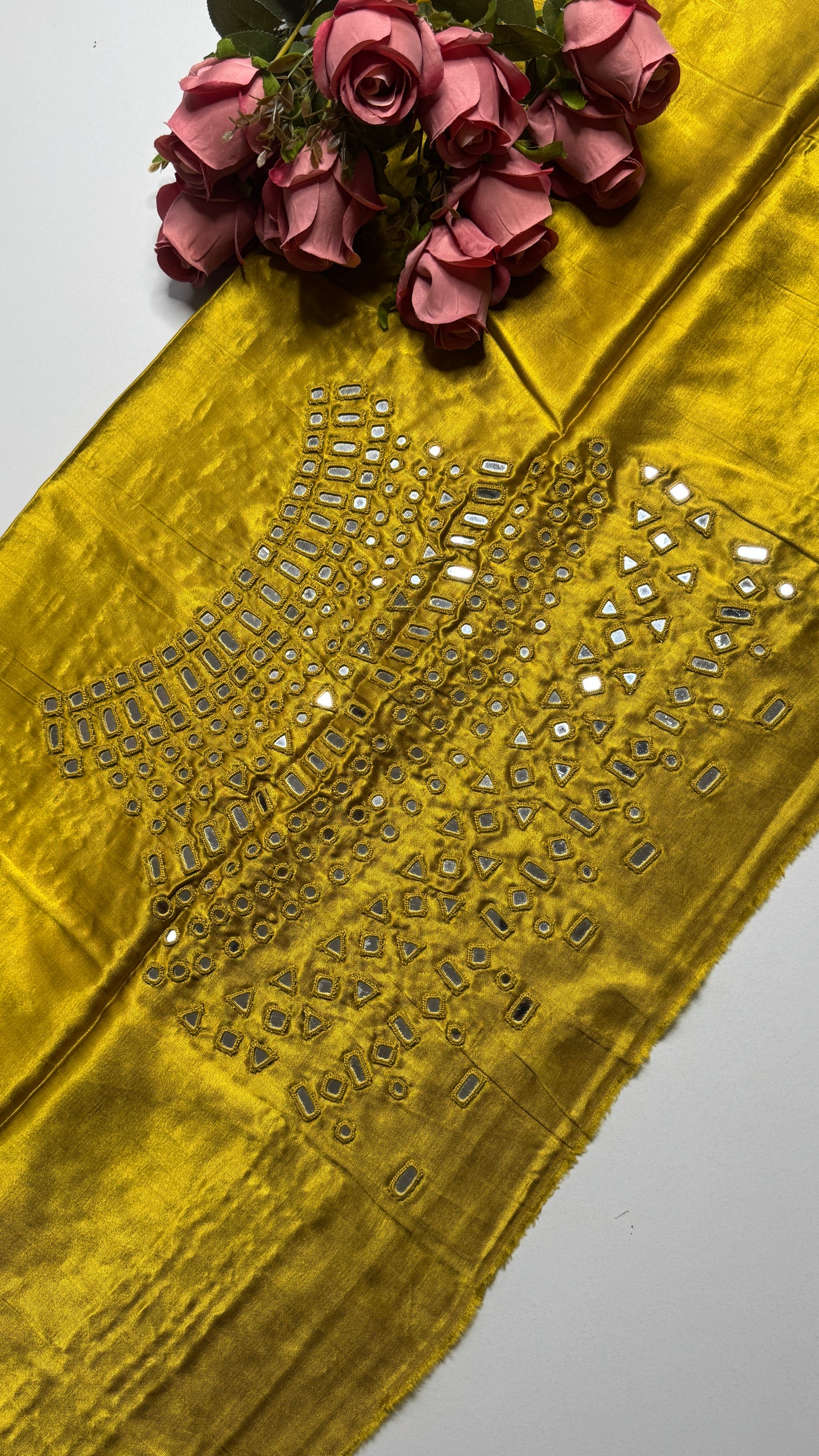 Unstitched Mirror Work  Blouse