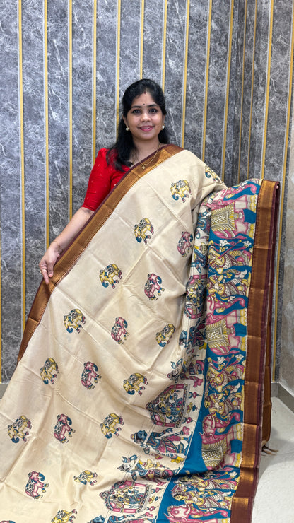 Kalamkari Chennuri Silk Saree