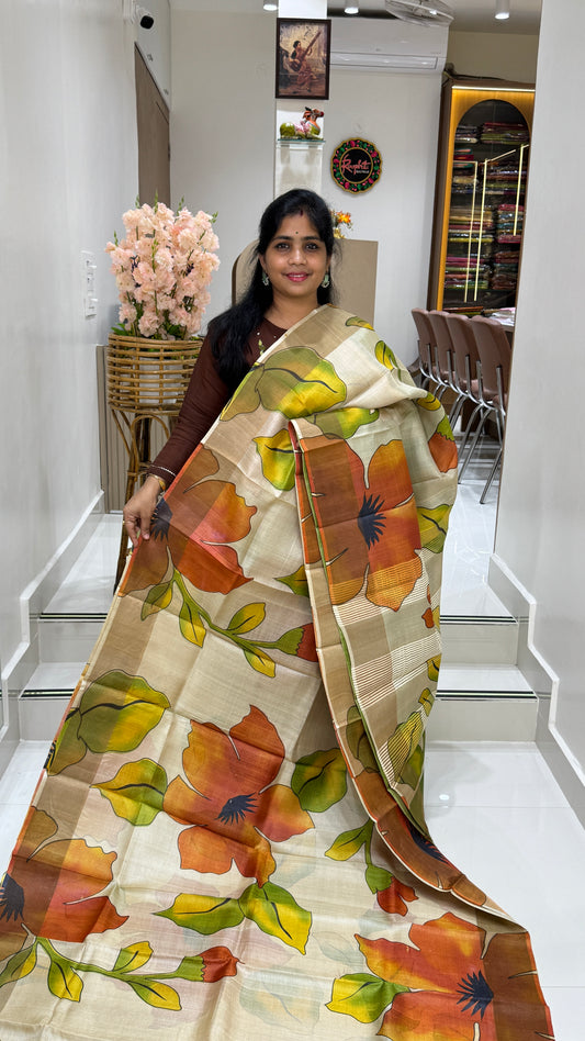 Handloom Pure Tussar Silk Saree