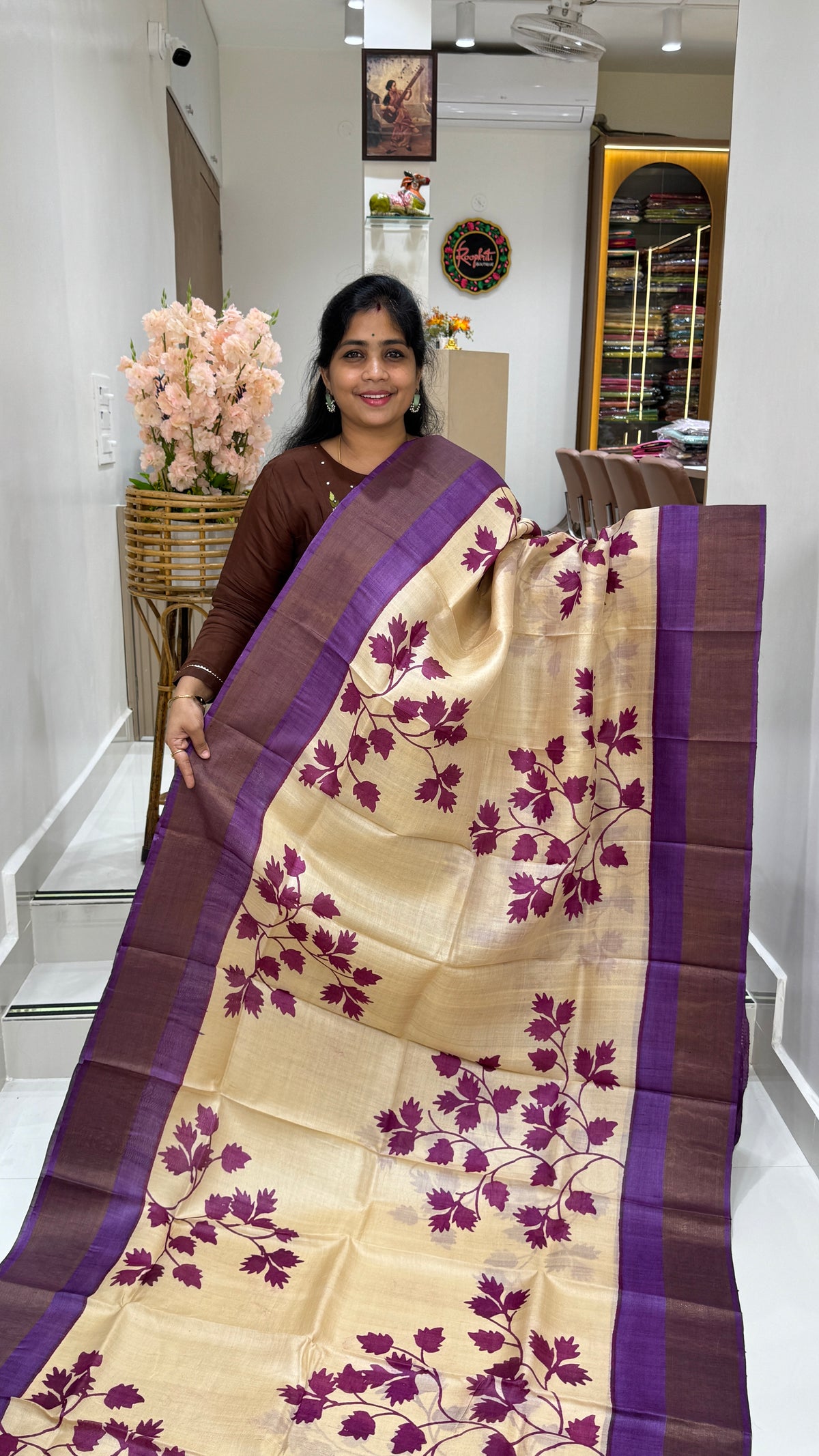 Handloom Pure Tussar Silk Saree