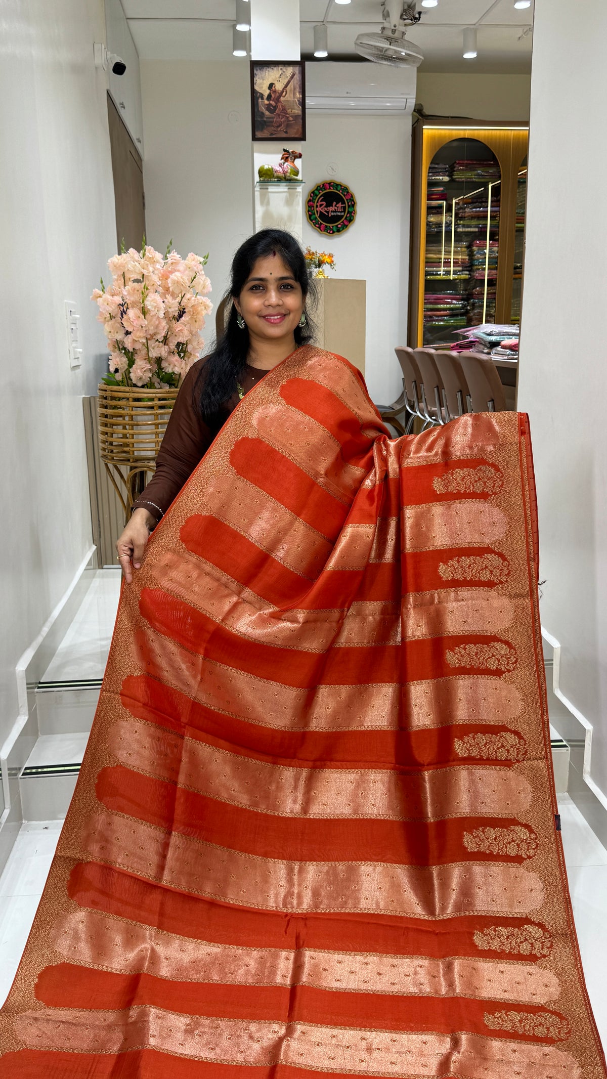 Panel Work Tussar Georgette Saree