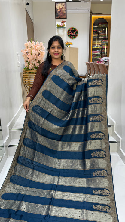 Panel Work Tussar Georgette Saree