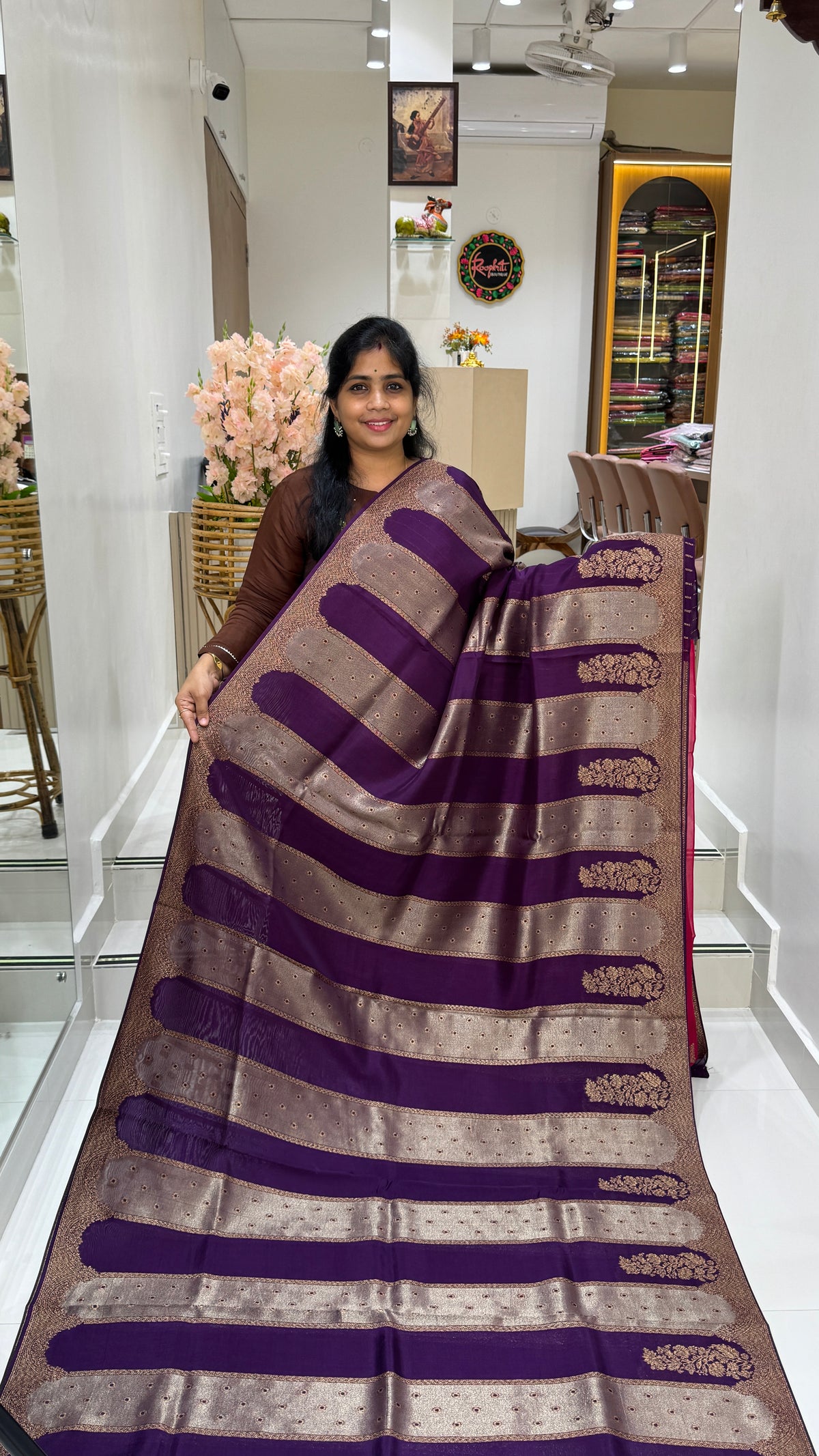 Panel Work Tussar Georgette Saree