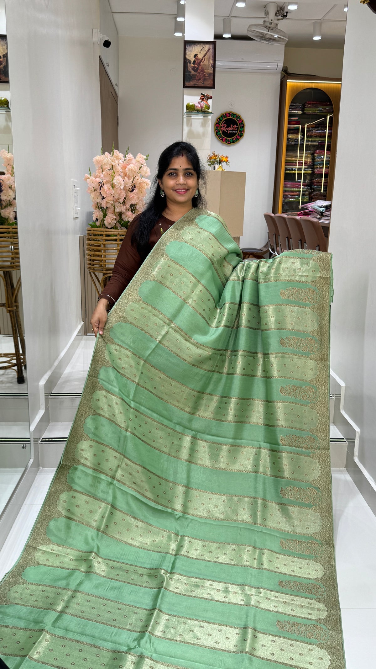 Panel Work Tussar Georgette Saree