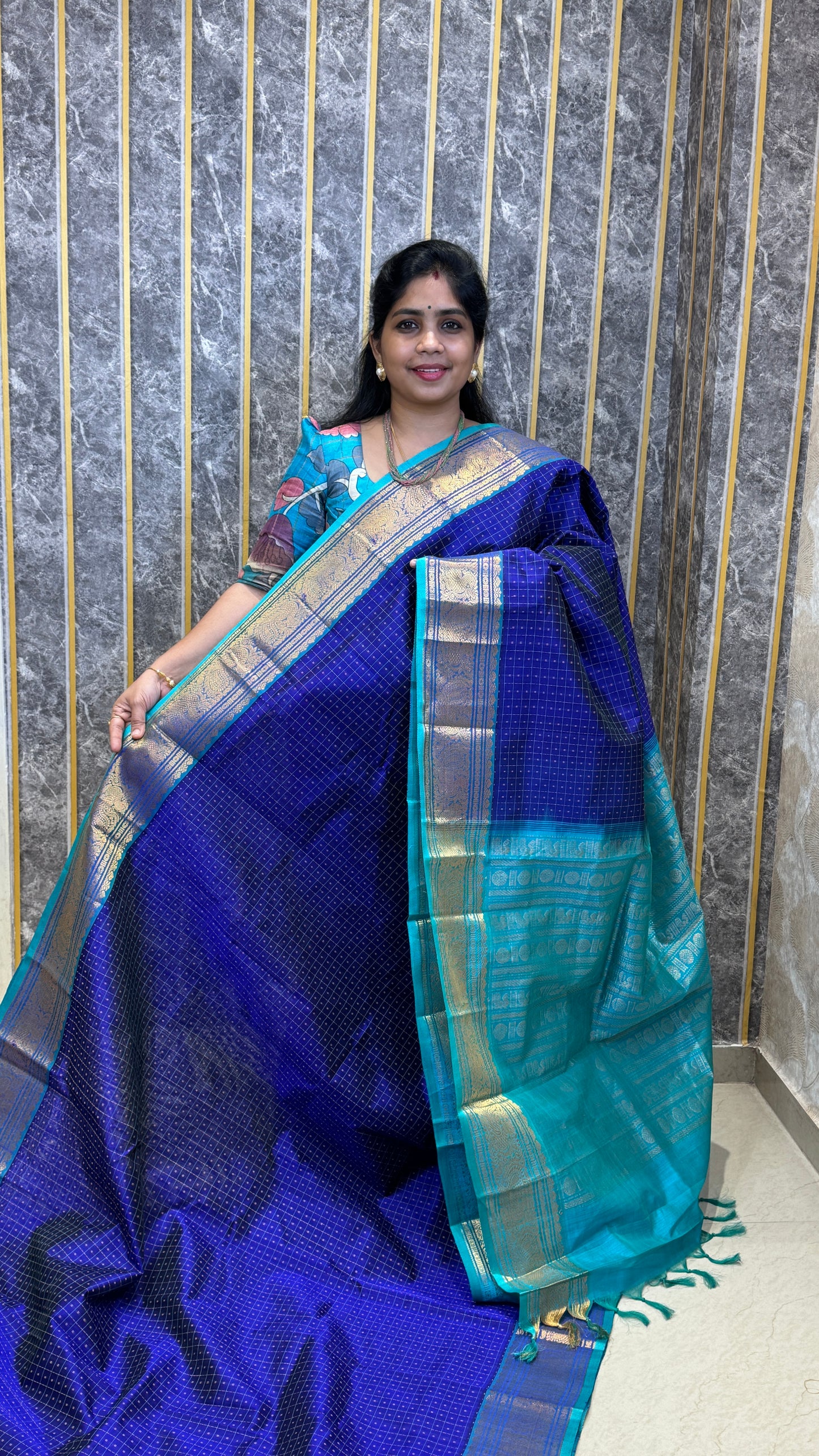 Pure handloom Lakshadeepam Silk cotton saree