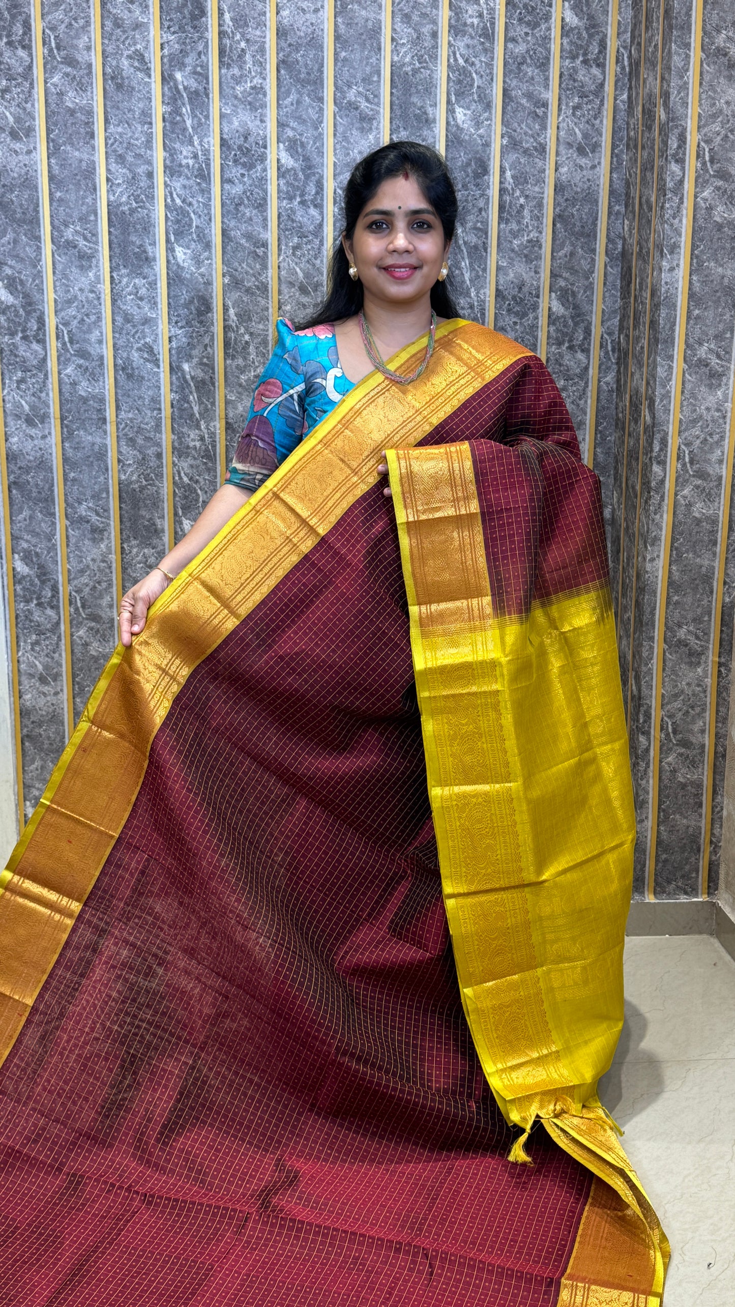 Pure handloom Lakshadeepam Silk cotton saree