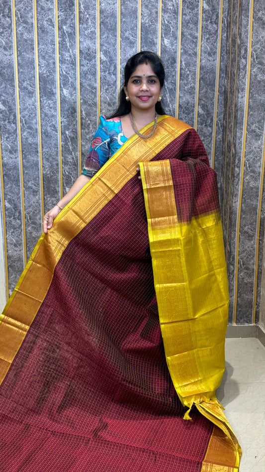 Pure handloom Lakshadeepam Silk cotton saree