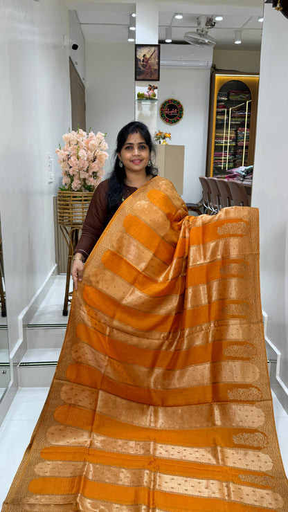 Panel Work Tussar Georgette Saree