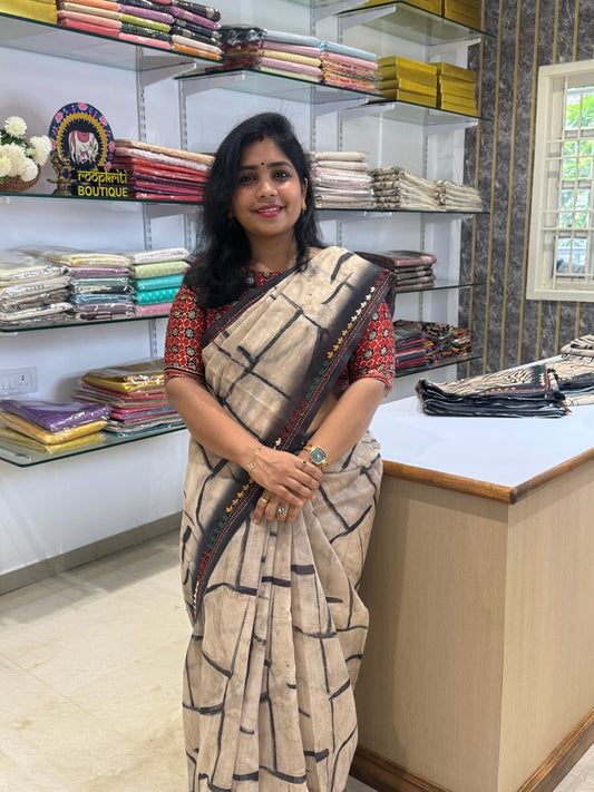 Semi Chanderi Silk Saree