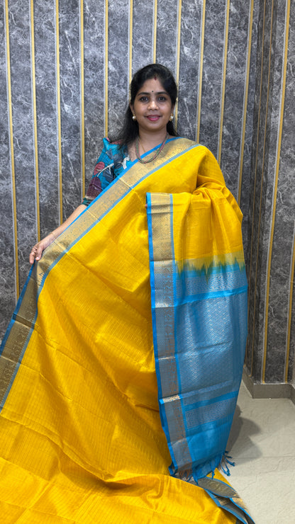 Pure Silk Cotton Saree with Annam motif