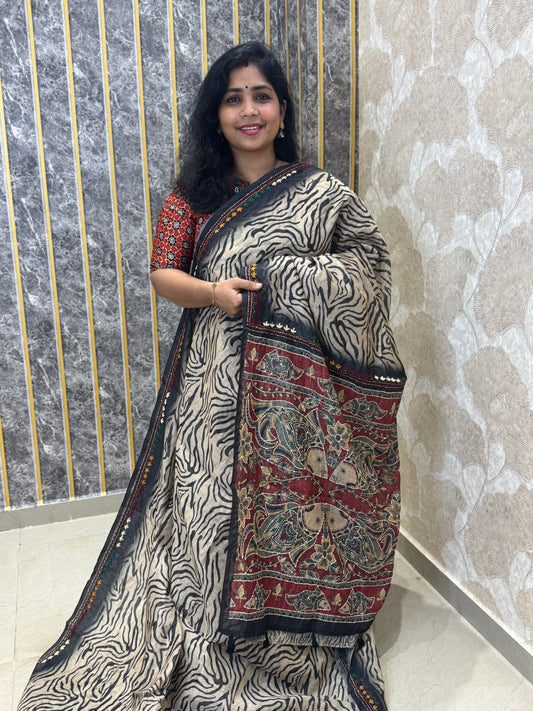 Semi Chanderi Silk Saree