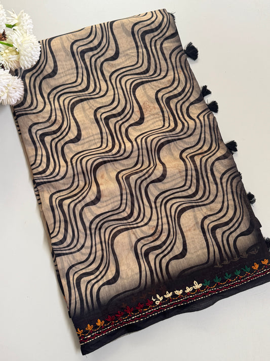 Semi Chanderi Silk Saree