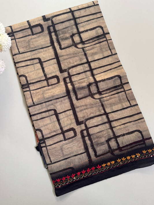 Semi Chanderi Silk Saree