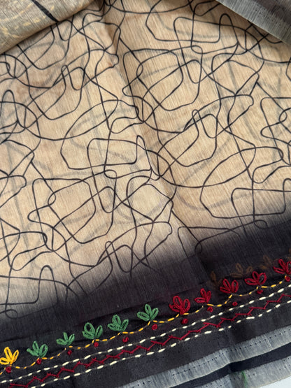Semi Chanderi Silk Saree