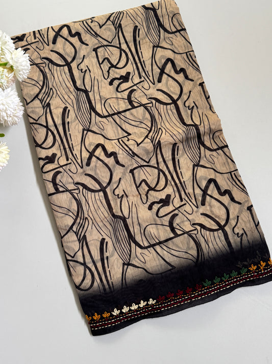 Semi Chanderi Silk Saree