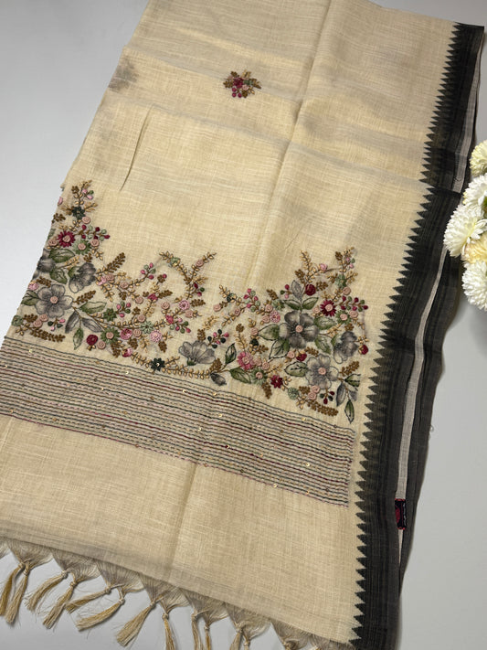 Tissue Linen  Saree