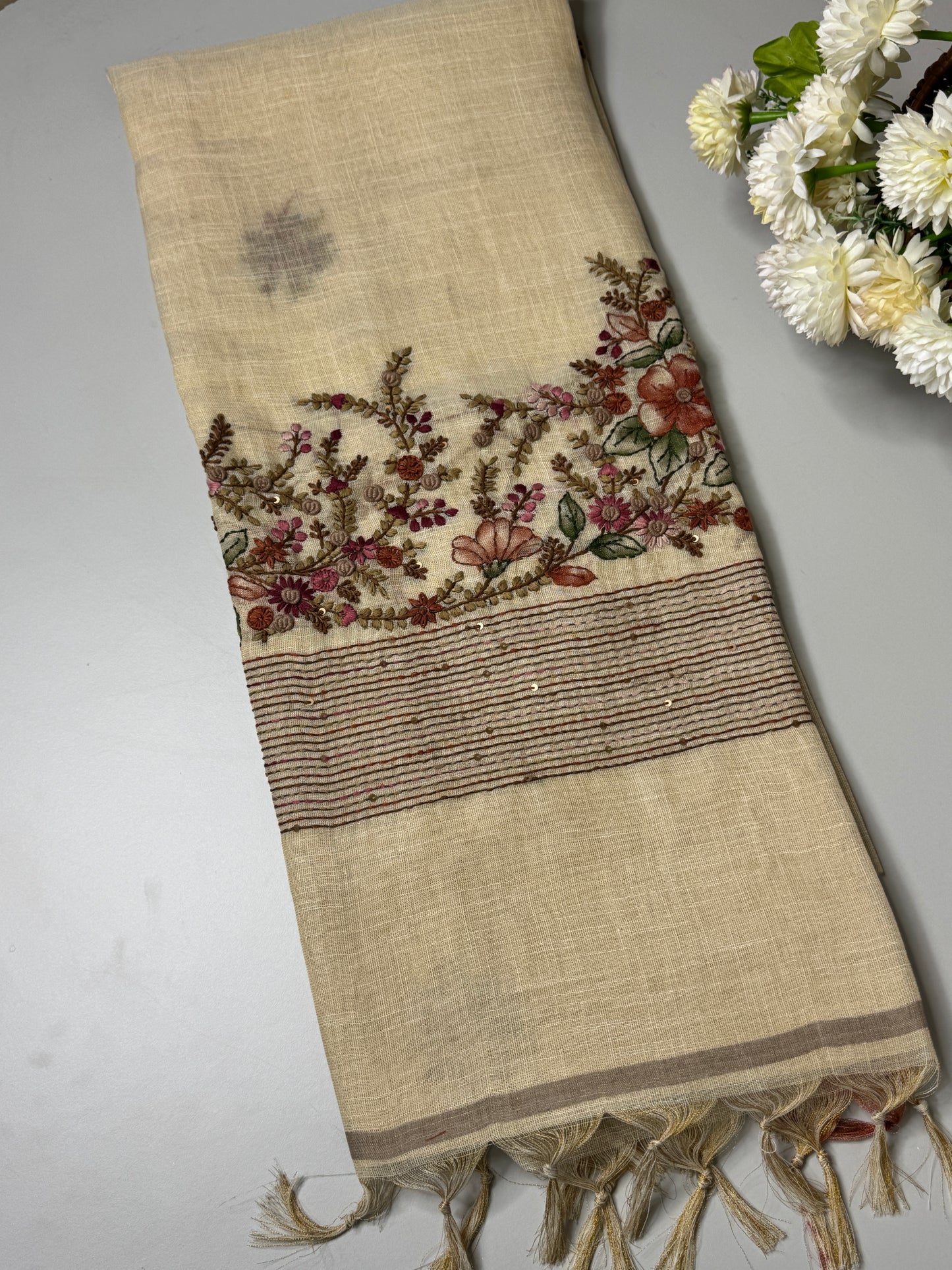 Tissue Linen Saree